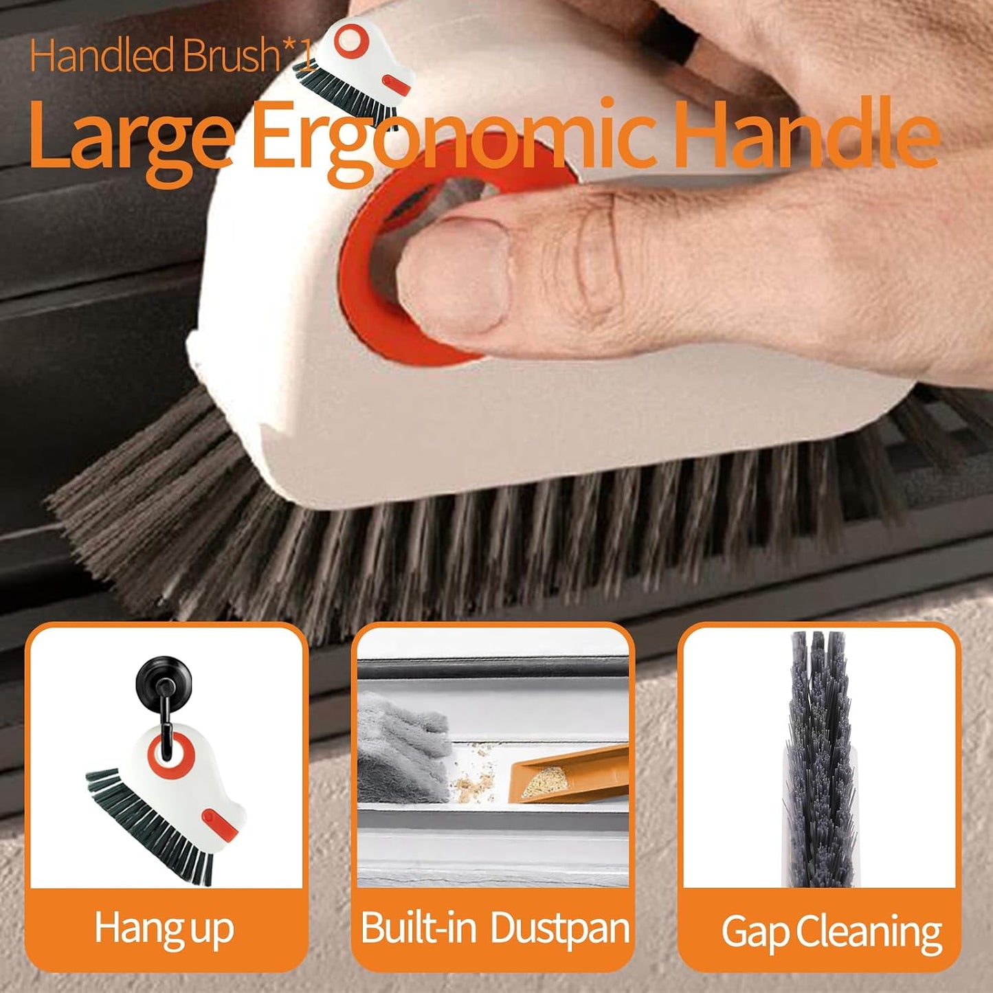 Window Sill Cleaner Tool - 14 Pcs Magic Door Window Track Cleaning Tool Kit | Sliding Door Track Cleaner Groove Crevice Cleaning Brush for Door/Sill/Corners/Sinks/Shutter/Tile/Blinds