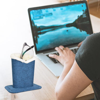 Baitaihem Pack of 2 Plush Lined Eyeglasses Holder Stand Protective Glasses Case For Desks Or Nightstands