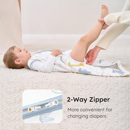 Yoofoss Baby Sleep Sack 0-6 Months Wearable Blanket for Babies 100% Organic Cotton 2-Way Zipper TOG 0.5 Toddler Sleeping Sack 3 Pack, Sleep Sacks
