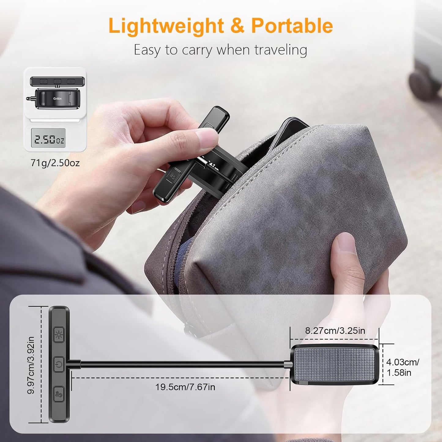 Gritin 19 LED Rechargeable Book Light for Reading in Bed | Eye Caring 3 Color Temps,Stepless Dimming Brightness,Memory Function,90 Hrs Runtime Lightweight Clip on Light for Book Lovers