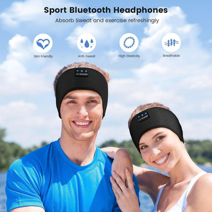 LC-dolida Sleep Headphones Bluetooth Headband Sleeping Wireless Headband Headphones with Thin HD Stereo Speakers Perfect for Side Sleepers, Sport, Yoga, Travel