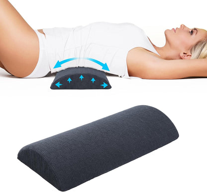 Cozyhealth - 2.95" H*18.7" L - Soft Small Lumbar Pillow for Sleeping, Memory Foam Back Lumbar Support Cushion for Lower Back Pain Relief Bed Waist Sleep Support Pillow for Side, Back (White, Small)