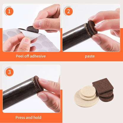 168 PCS Felt Furniture Pads - Self Adhesive Floor Protectors for Hardwood Floors, Anti Scratch Chair Leg Feet Pads, Furniture Sliders for Home Furniture Protection