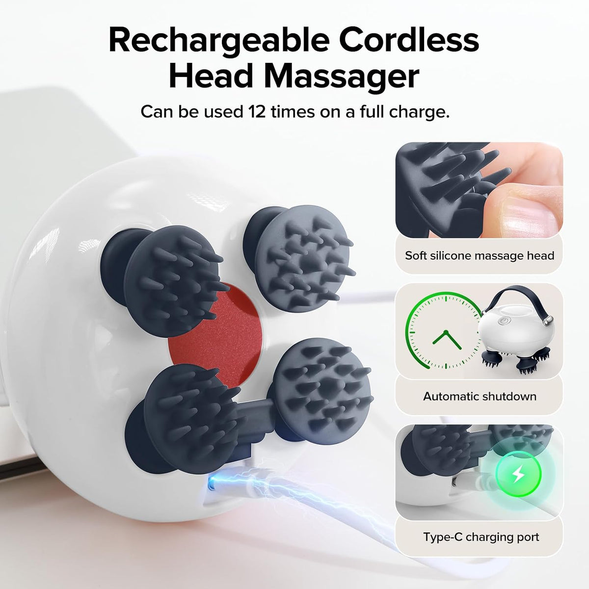 Scalp Massager, Head Massager Scalp with Tangle-Resistant Design