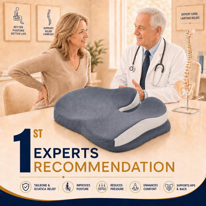 Memory Foam Ergonomic Seat Cushion for Office Chairs Pain Relief
