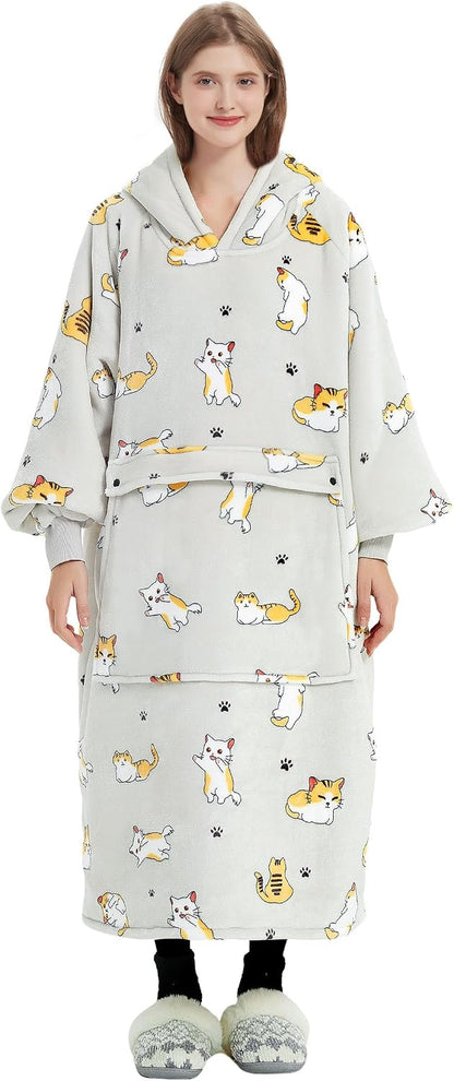 Wearable Blanket Hoodie for Adults With Pocket Strawberry Hoodie | Sherpa, Fuzzy Blanket Hoodie, Oversized Sweatshirt Blanket, Kangaroo Pouch, Cute Birthday Gifts for Sister, Cute Stuff