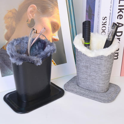Baitaihem Pack of 2 Plush Lined Eyeglasses Holder Stand Protective Glasses Case For Desks Or Nightstands