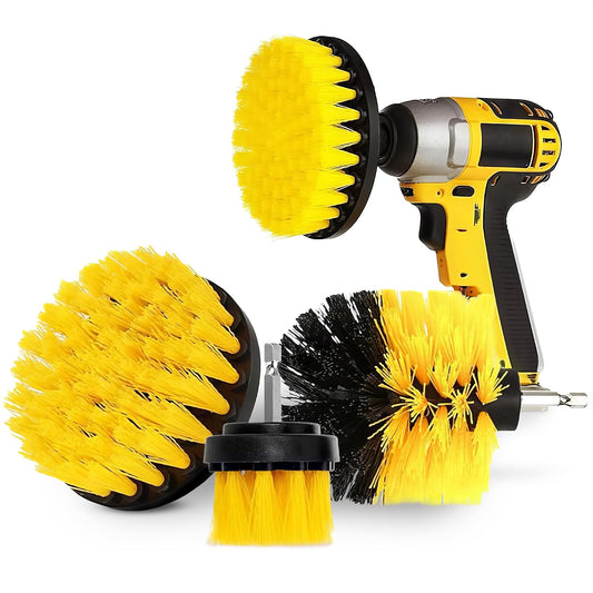 3 Pcs Drill Brush Attachments for Cleaning, Nylon 2/3.5/4 in Heads | Brush Attachment for Drill, 1/4 In Hex Shaft; Use on Car Detailing, Carpet, Wheels, Showers, Bathtubs, Tile, Grout & Floors