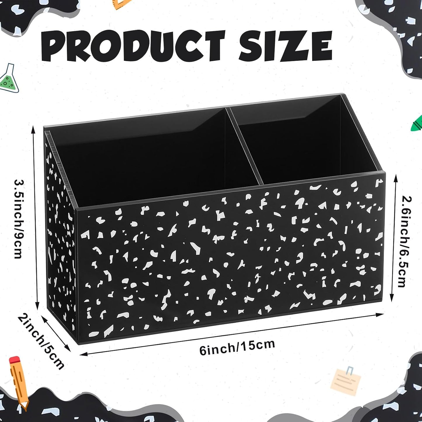 Tenceur Magnetic Dry Erase Marker Holder Acrylic Magnetic Pen Holder Whiteboard Marker Organizer for Whiteboard Fridge Refrigerator Locker Accessories Office Home Pen Storage(Checkered)