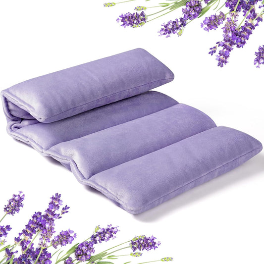 Small Microwave Heating Pad for Neck and Shoulder, Microwavable Versatile Cold/Heated Muscle Ache, Soothing Fatigue Wrap for Back Pain and More, Moist Heat Pad Warm Compress (Purple, 7" × 12")