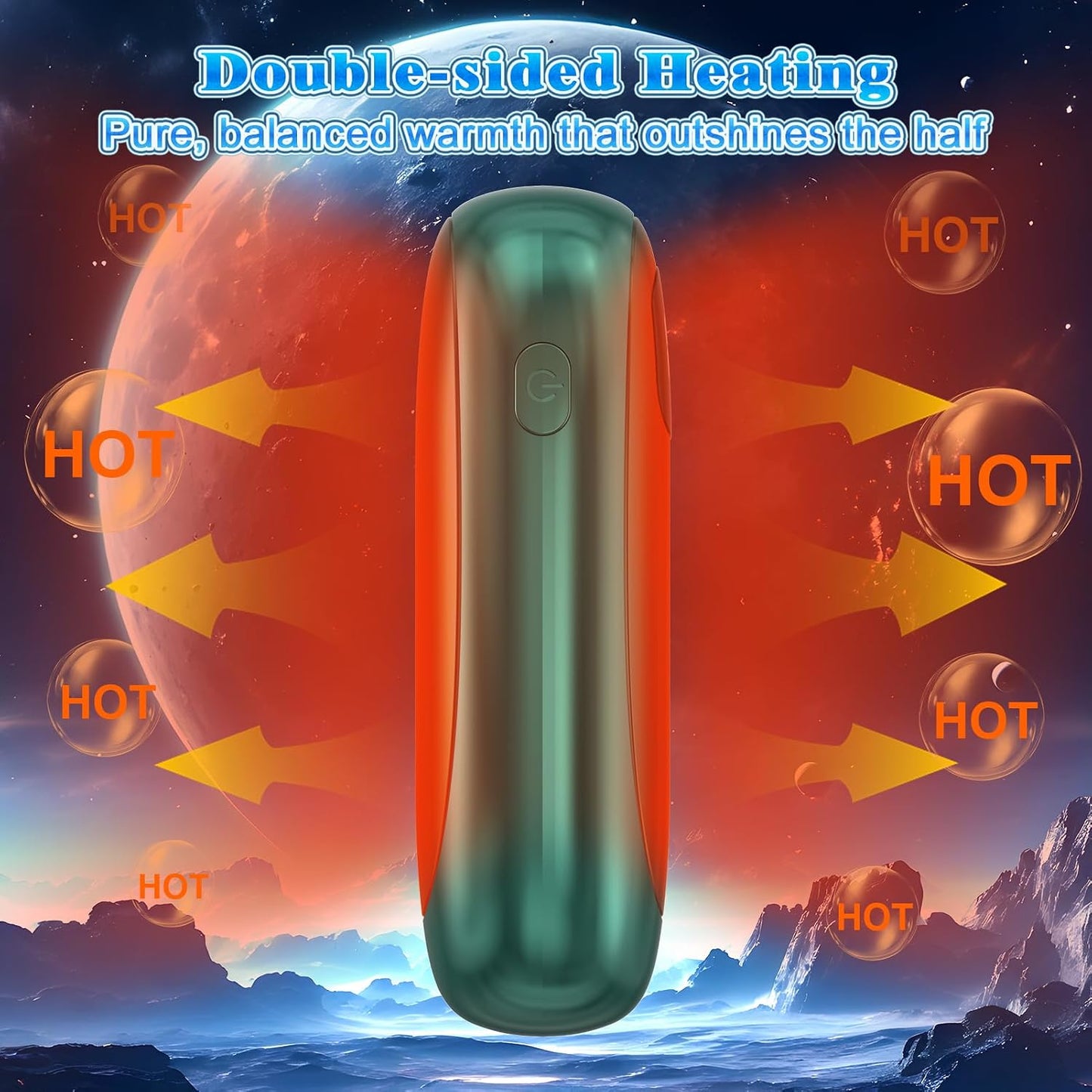 Hand Warmers Rechargeable, Electric Dual-Sided Heating with LED Display & Flashlight, Max 127℉, 13Hrs Long Lasting Pocket Heater for Raynauds, Golf, Hunting, Camping, Birthday Gifts for Men Women