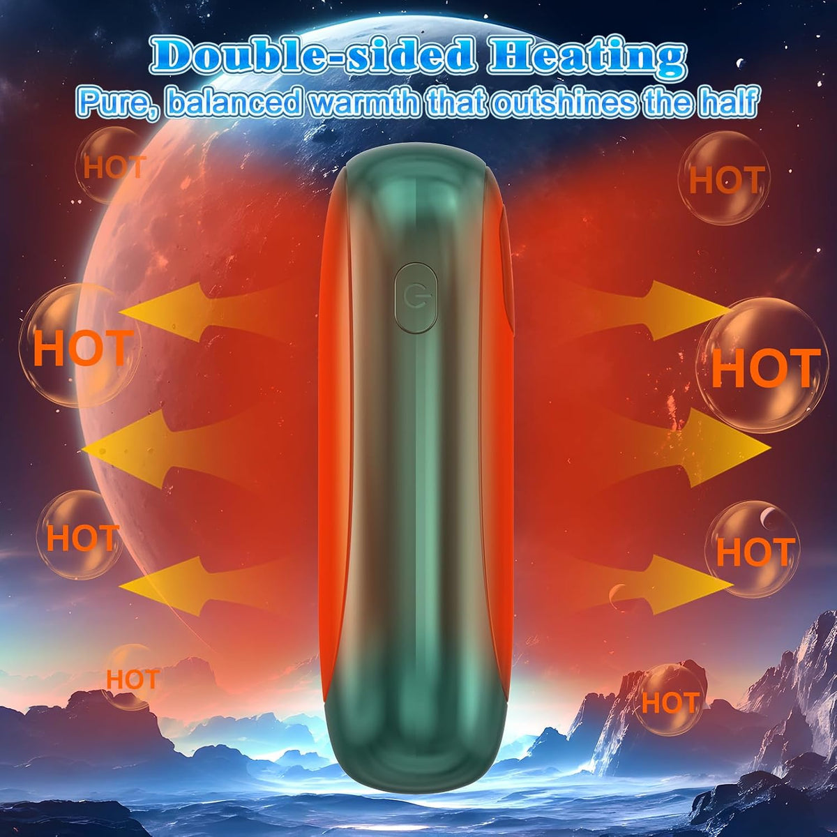 Hand Warmers Rechargeable, Electric Dual-Sided Heating with LED Display & Flashlight, Max 127℉, 13Hrs Long Lasting Pocket Heater for Raynauds, Golf, Hunting, Camping, Birthday Gifts for Men Women