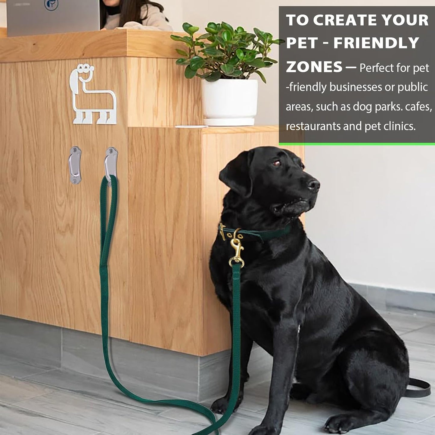 Heavy Duty Stainless Steel Dog Leash Wall Hook,Ultra-Secure Tie Out Anchor for Yard&Home,Anti-Escape Dog Chain Parking Hook,Rust-Proof&Easy to Install
