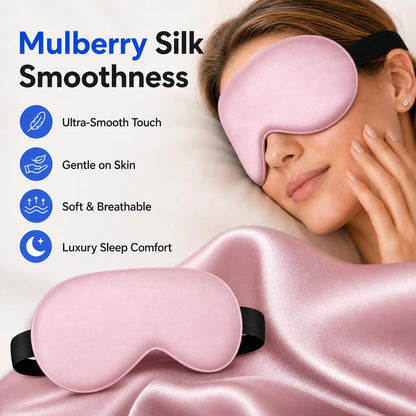 Cooling Sleep Mask with Mulberry Silk Surface & Removable Gel Pack