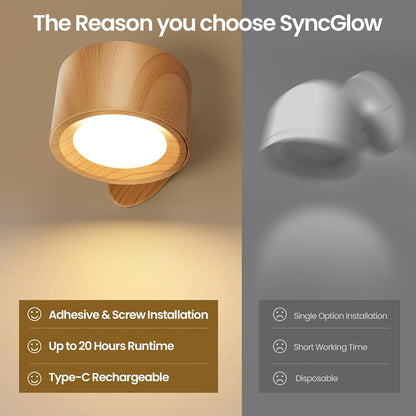Wall Mounted Lamp, Battery Operated Wall Lights, Wood