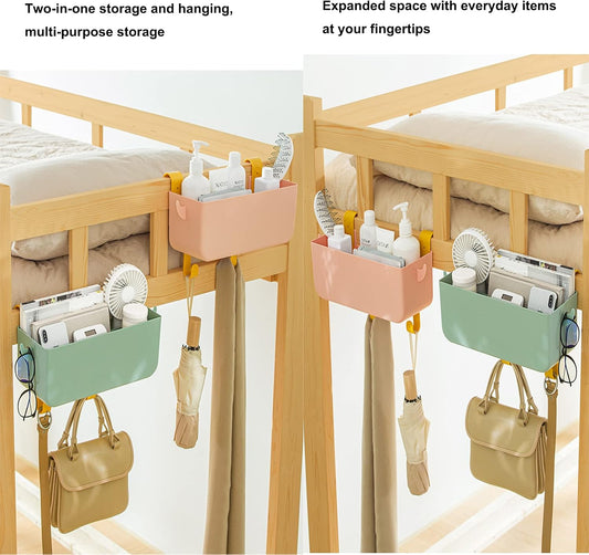 Bedside Organizer Storage Caddy Hanging as Bunk Bed Storage Accessories Handrail Multi Pockets for Dorm Bunk Bed Shelf