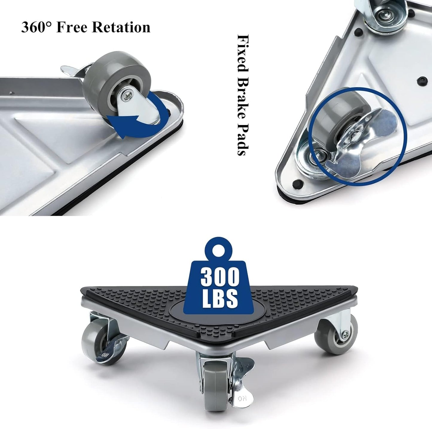 Furniture Moving Dolly 3 Wheels Heavy Duty Furniture Movers Easy Furniture Lifter Mover Tool Set 4 Pack for Heavy Object, 1200 LBs Load Capacity