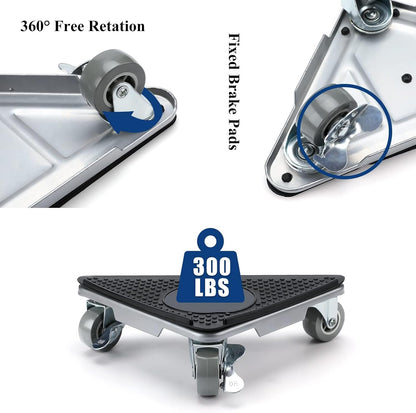 Furniture Moving Dolly 3 Wheels Heavy Duty Furniture Movers Easy Furniture Lifter Mover Tool Set 4 Pack for Heavy Object, 1200 LBs Load Capacity