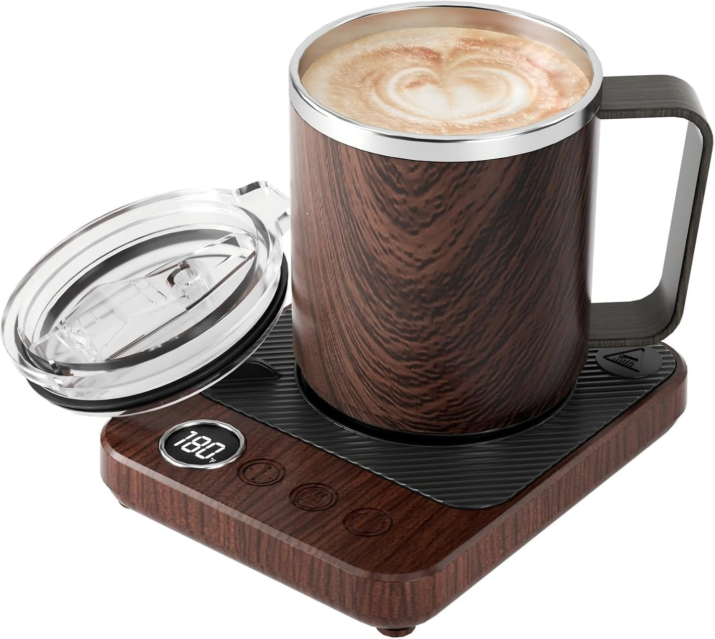 Felibeaco Coffee Mug Warmer & Mug Set for Desk, Smart Coffee Cup Warmer with 16oz Heated Mug, Cup Heater with Auto Shut Off for Office/Home, Coffee Gifts for Women/Men/Dad on Father‘s Day, Red