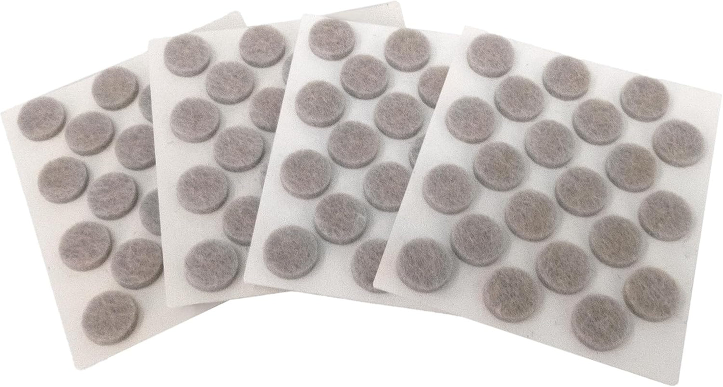 SoftTouch 3/8" Round Mini Self-Stick Furniture Slider Felt Pads for Hard Surfaces, Noise-Reducing Adhesive Furniture Moving Pads for Beds, Sofas, Dressers, 84-Count, Beige