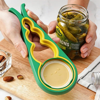 Jar Opener for Seniors with Arthritis,Jar Opener for Weak Hands,5-in-1 Bottle Opener,4-in-1 Can Opener (A-Blue)