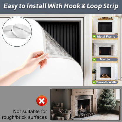 Flamorrow Fireplace Cover, 3-Layer Heat Insulation Fireplace Draft Stopper with Velcor Strips, Indoor Fireplace Draft Blocker Keep Drafts Out & Stop Heat Loss, Covers Up to 39" x 55" Fireplace Frame