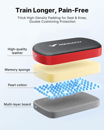 MERACH Full Body Stretch Machine Back Stretcher, 350LBS Weight Capacity | Relieves Back Pain, Extra Wide Seat, Flexibility Training, Padded Seat, Exercise Guide Chart, Stable Steel Frame, Home Gym
