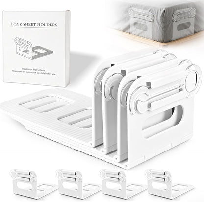 Premium 4-Pack Bed Sheet Holders for Corners, Fits All Mattress Sizes