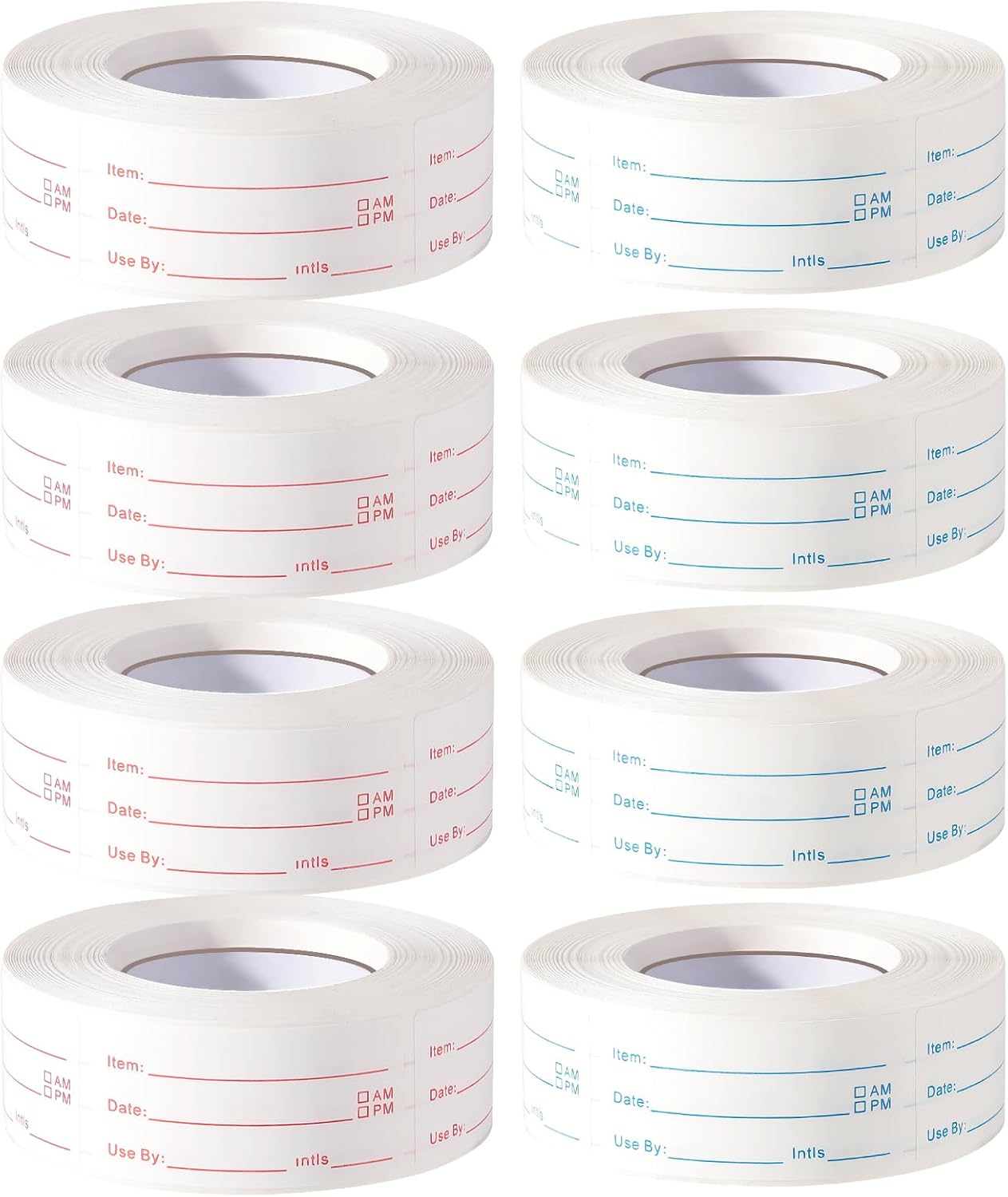 2 Rolls 1000 Pieces Removable Food Labels, 1 x 2 Inch | Date Stickers for Freezer, Refrigerator Food Containers - Easy to Write