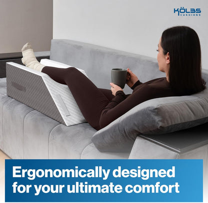 Kolbs Double Leg Elevation Pillow | Post Surgery Leg Pillow | Stylish Chic Jacquard Cover