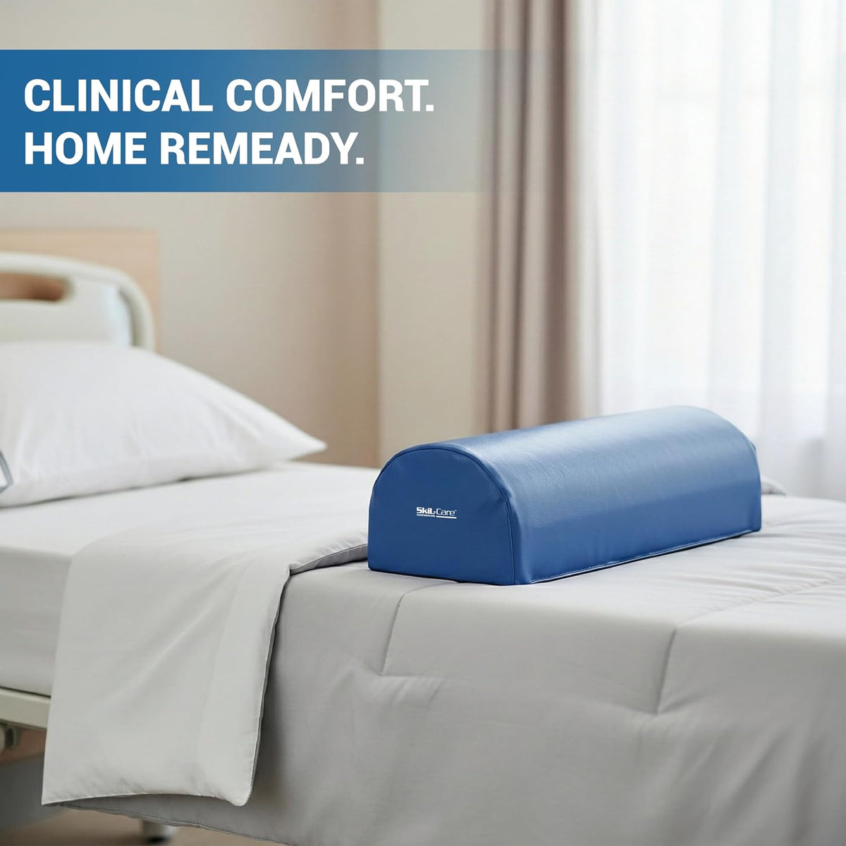 Skil-Care Knee Elevator Posture Pillow, Large Half-Round Bolster, 17" x 8"