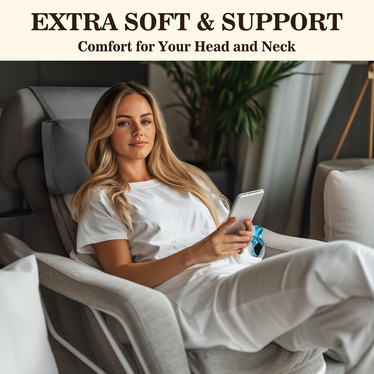 Recliner Headrest Pillow, Adjustable Comfort Neck & Head Support Pillow