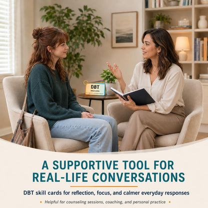 DBT Skills Cards for Adults & Teens – 24 DBT Coping Skills Flashcards for Emotional Regulation, Mindfulness, Distress Tolerance & Interpersonal Effectiveness, Therapy Tools for Counselors & Therapists