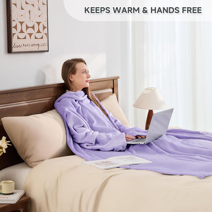 IFNOW Fleece Wearable Blanket with Sleeves, Oversized Snuggle Robe