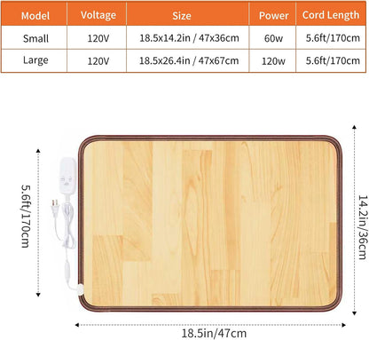 Large Heated Floor Mat, Under Desk Foot Warmer, 10 Temp Levels & Auto Shut Off Timer, Energy-Saving, Waterproof, for Office, Home, Study Play Room 120V 120W 18.5x26.4 inch NM