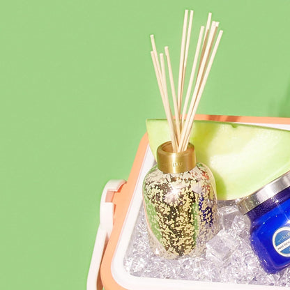 Capri Blue Reed Diffuser - Reed Diffuser Set Includes Scented Oil, Sticks, and Mercury Iridescent Glass Bottle - Home Decor Room Fresheners - Volcano (5.7 fl oz)