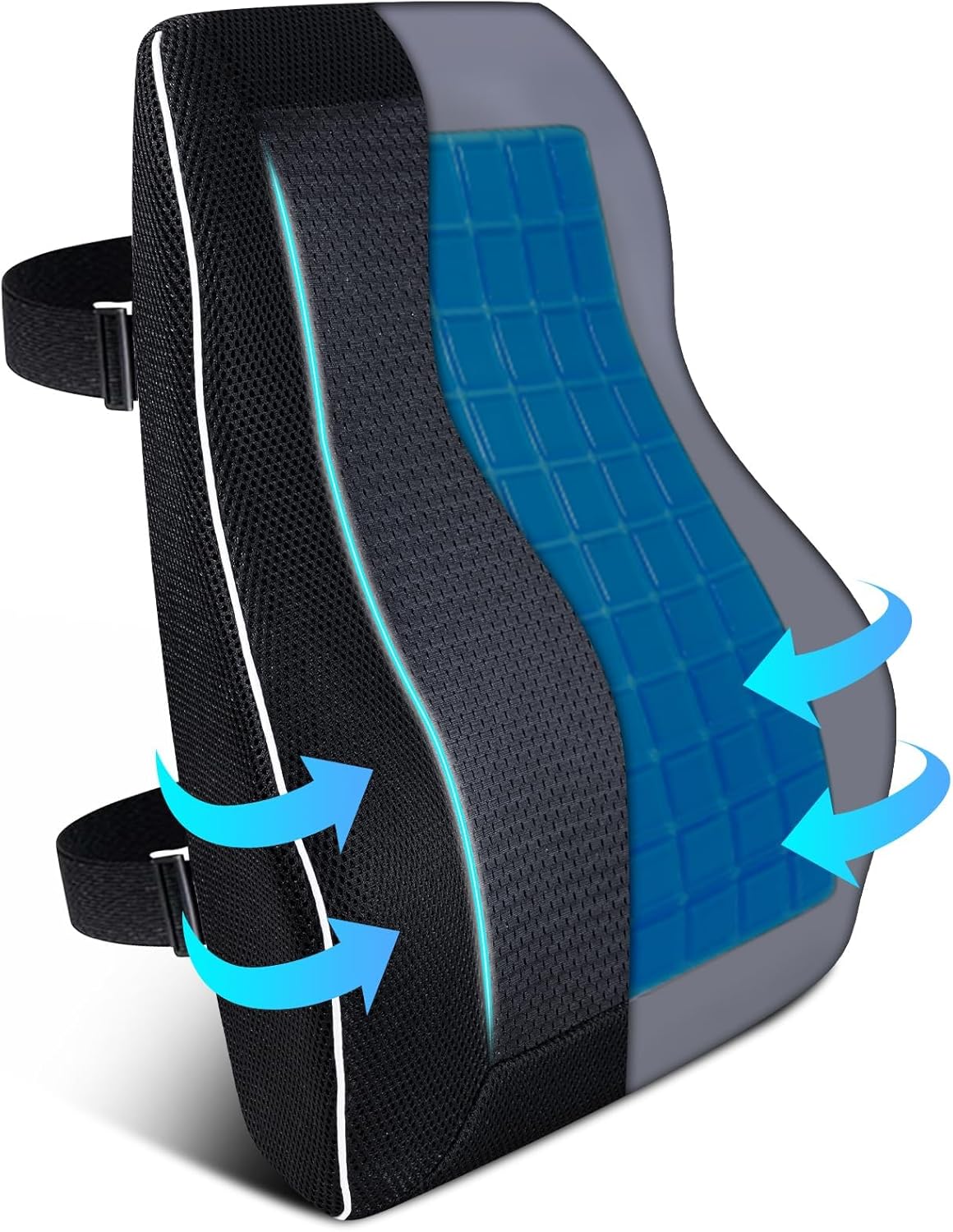 Niceeday Lumbar Support Pillow for Office Chair Car Back Support Pillow, Memory Foam Gaming Chair Desk Chair Back Cushion for Lower Back Pain Relief, Ergonomic Back Rest,Office Home Essentials