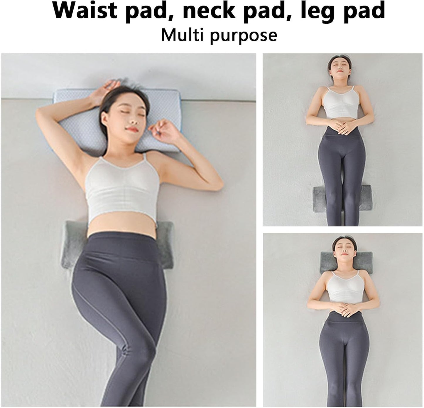 Fabater Half Moon Waist Pillow for Back Pain Relief, Memory Foam Lumbar Support Cushion for Head Feet Lower Back Knees, Ergonomic Support Pillow for Bed Office Chair Sleeping Sitting