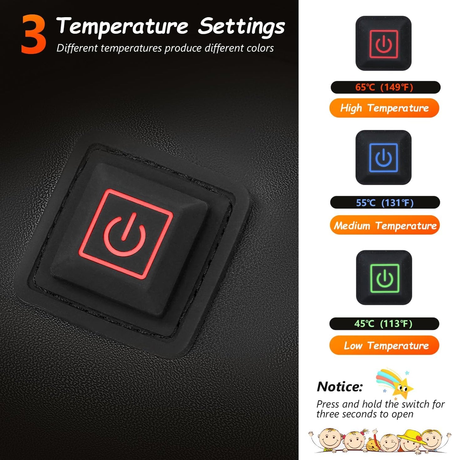 AURYA Heated Hand Warmer Pouch, Rechargeable & Waterproof Electric Hand Muff for Children | Adjustable 3-Heat Settings for Outdoor Play, Skiing, Snowball Fights & School