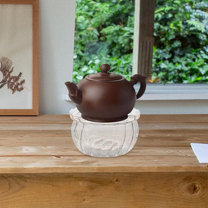 LALAFINA Glass Teapot Warmer with Tealight Candle Holder Heat Base for Tea Serving Tray European Style Food Warmer Compatible with Kung Fu Tea Sets