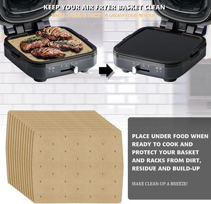 WMKGG Silicone Air Fryer Liners, 2PCS Air Fryer Silicone Liners | Reusable Rectangular Non-Stick Basket Accessories for Ninja Foodi Dual DZ201/DZ401 8-10QT