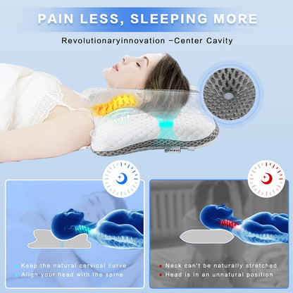 Pain Relief Cervical Pillow for Neck Support, Adjustable Ergonomic Pillow | Cozy Sleeping, Odorless Orthopedic Memory Foam Pillow, Contour Bed Pillow for Side Back Stomach Sleeper
