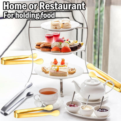 12Pcs Mini Serving Tongs,4.3"Stainless Steel Small Appetizer Tongs | Ice Tongs Sugar Tongs Mini Tongs for Appetizers Desserts Ice Bucket,Tea Party,Coffee Bar (Gold)