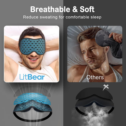 LitBear Breathable Sleep Mask, 3D Eye Mask Sleep for Side Sleepers Women Men