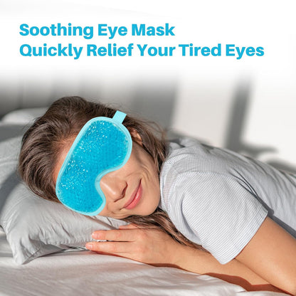 Cooling Eye Mask with Gel Bead 2 Pack Gel Eye Mask Cold Eye Mask for Relaxtion,Puffy Eyes Reusable Cold & Warm Compress for Puffiness,Dry Eyes,Headaches,Migraines,Stress Relief,Post Surgery