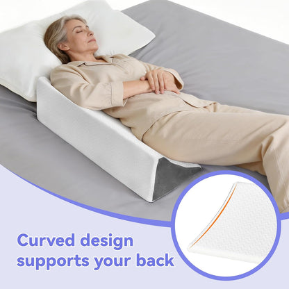 Vekkia Lumbar Support Pillow for Recliner, Ergonomic Back Support for Couch | Backrest Pillow, Improve Posture, Relieve Back Pain for Long Sitting & Elderly, for Armchair & Sofa, Removable Cover,Brown
