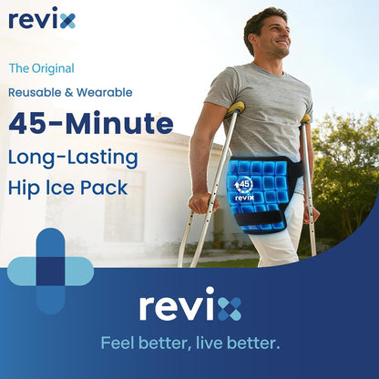 REVIX Hip Ice Pack Wrap for Sciatica & Hip Replacement, 45-Min Cold Therapy