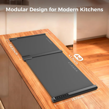 3-in-1 Expandable Warming Mat for Food, 7 Temp & 6H Timer, 54" x 16", Gray