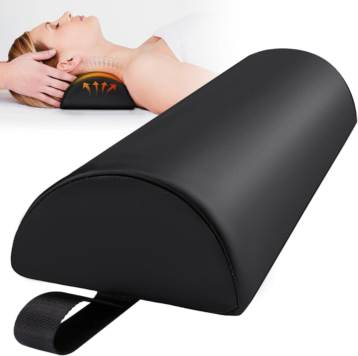 Half Moon Bolster Pillow for Leg, 21 x 6 x 3 in Knee Support Pillow Pad