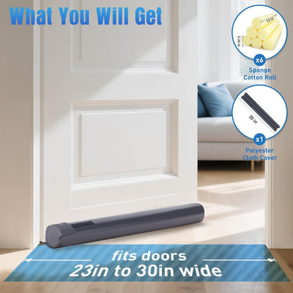 BlissTrends 36 in Under Door Draft Stopper, Covers Gaps up to 2.36 in,Black | Adjustable Door Sweep Gap Filler Seal Fits Most Doors, Easy Install, Blocks Drafts, Light, Dust, Insects and Reduces Noise